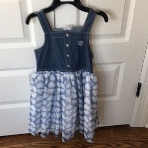 Calvin Klein denim and tulle dress
